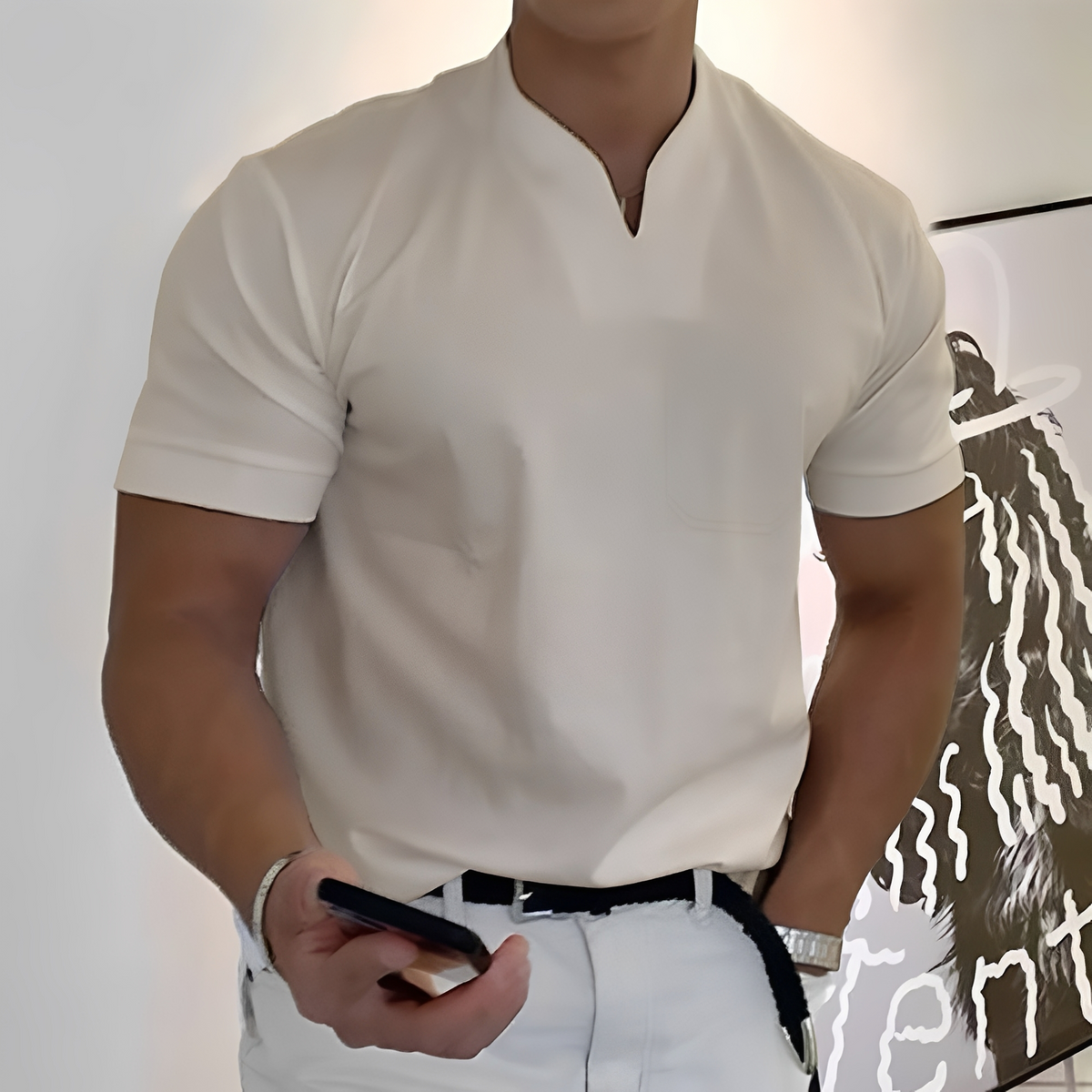 Joel - Chemise décontractée avec élastique pour hommes