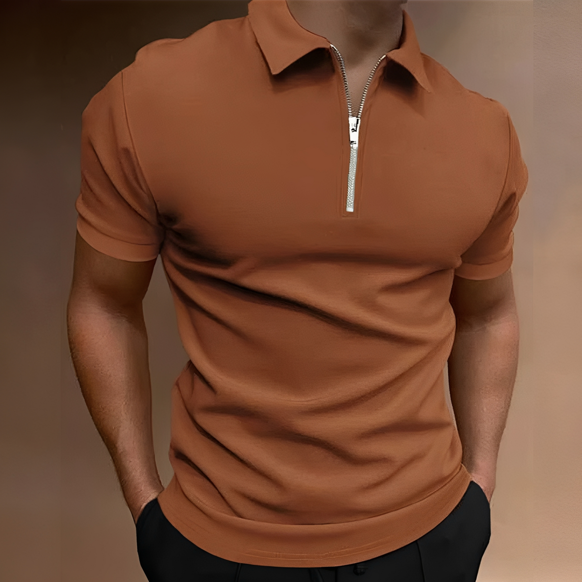 Carlos - Polo élégant avec zip pour hommes