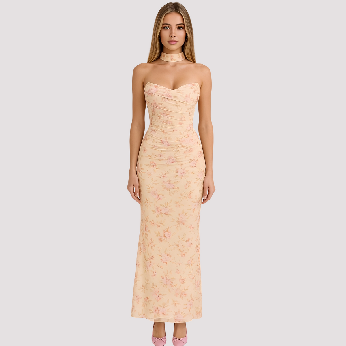 Antonia - Robe élégante ajustée avec collier