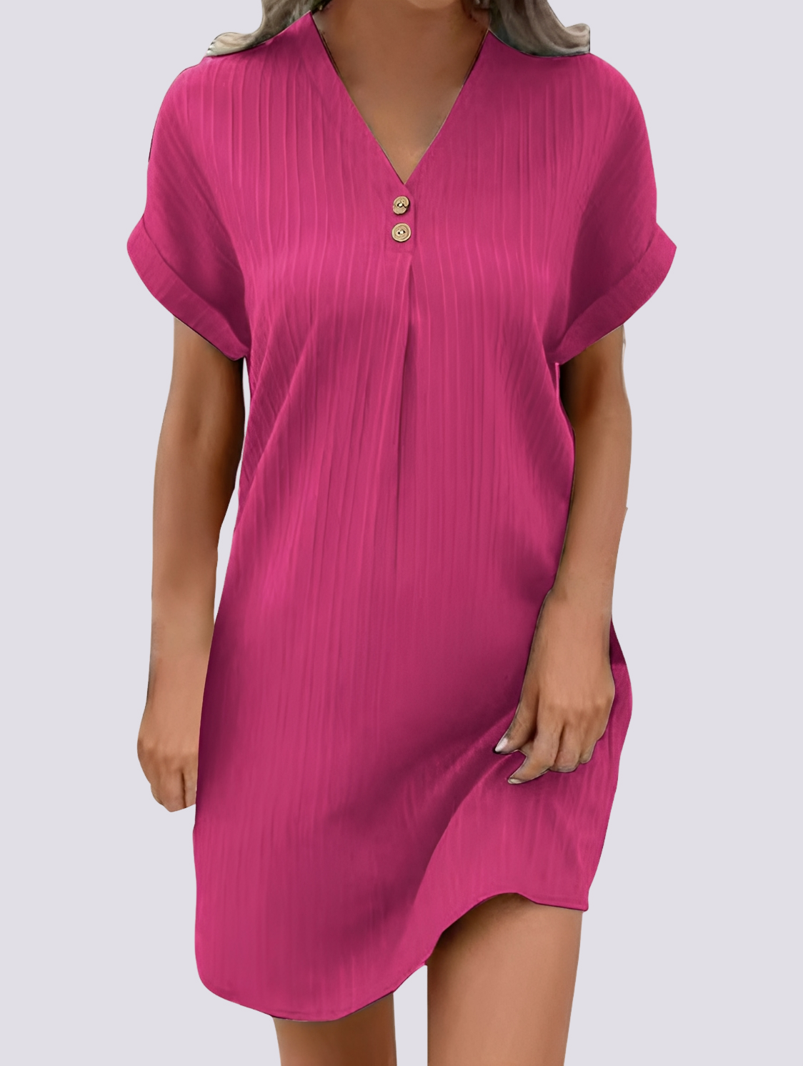 Irene - Robe chic et fluide avec un col en V pour femmes