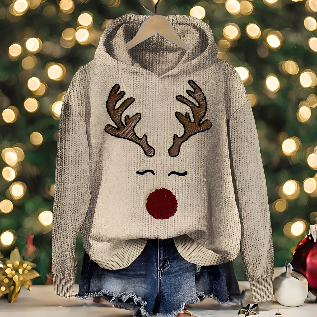 Liza - Hoodie de Noël imprimé et stylisé pour femmes