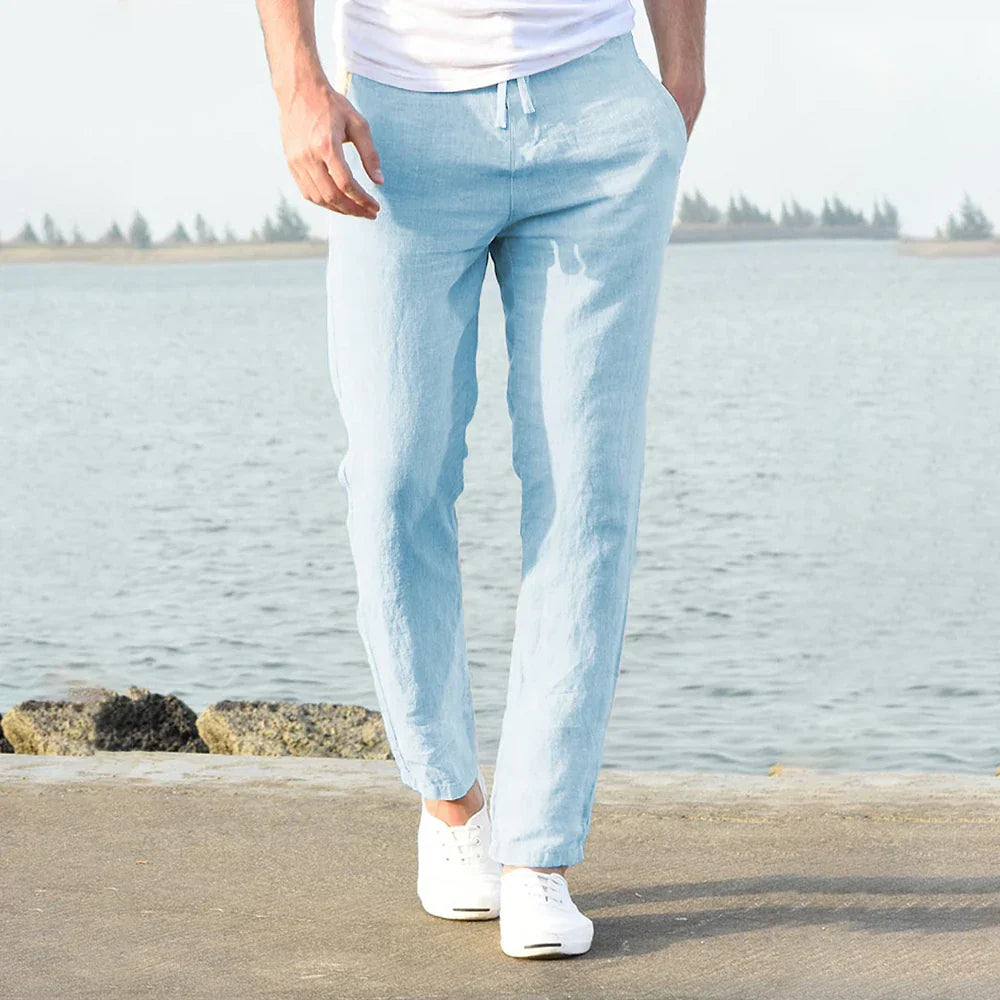 Immanuel - Pantalon d'été en lin pour hommes, pour un confort élégant
