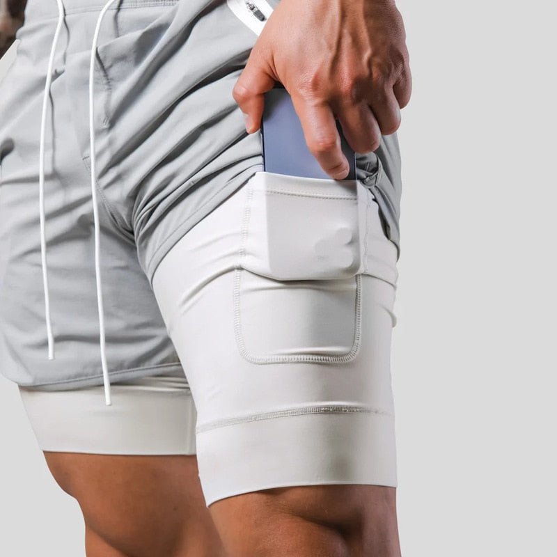 Keir - Hommes Pantalon d'Entraînement avec Shorts de Compression Intégrés