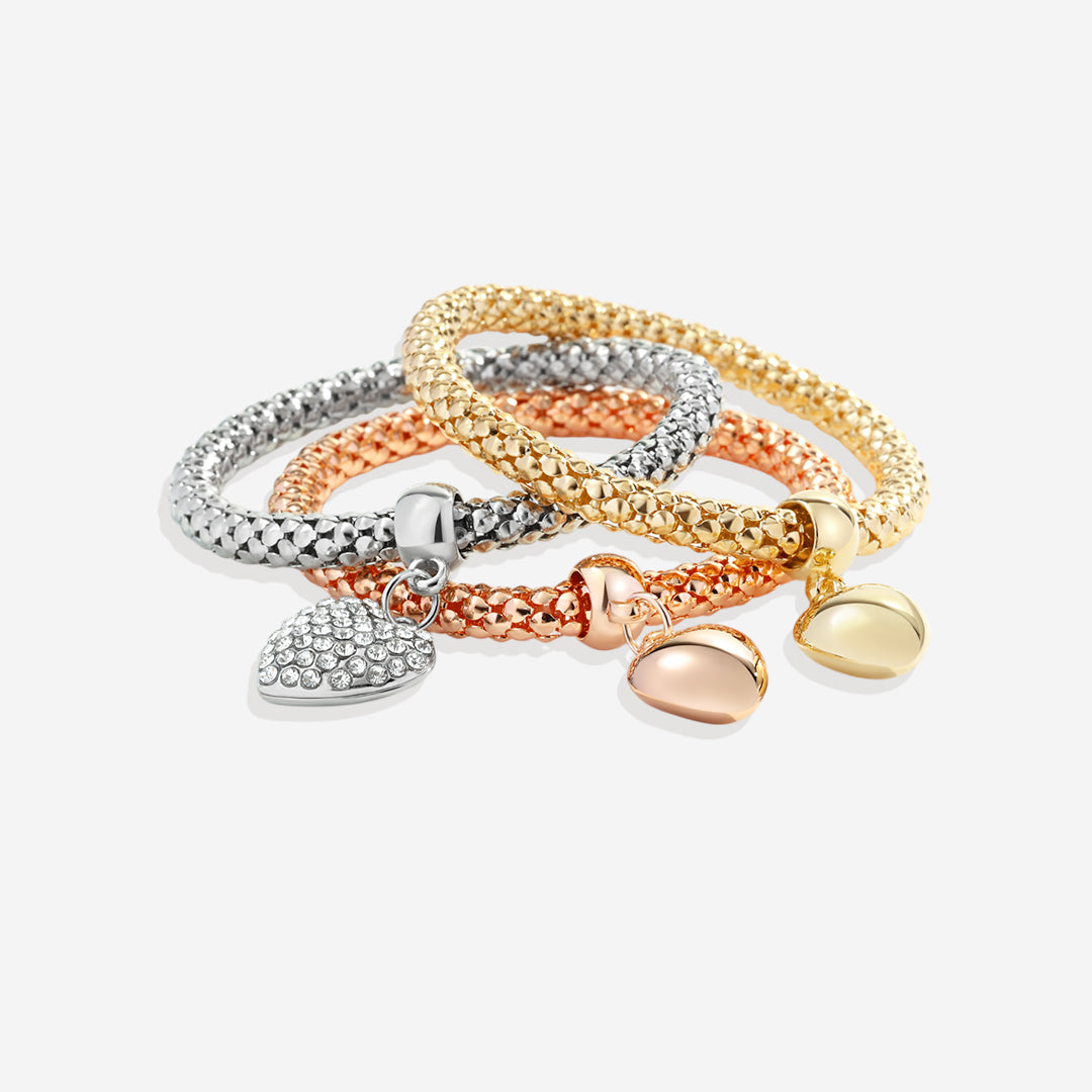 Aria – Bracelet en métal avec cœurs solides