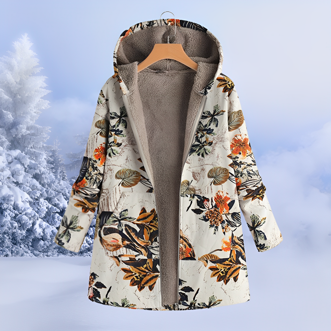 Jasmin - Manteau tendance et chaud avec capuche