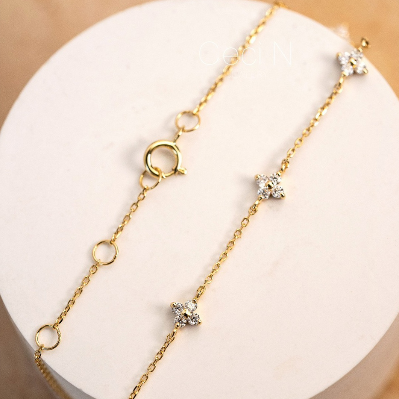 Bracelet de Fleurs de Zircon - Bracelet Minimaliste