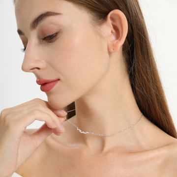 Collier sourire de diamant - Collier délicat de diamants