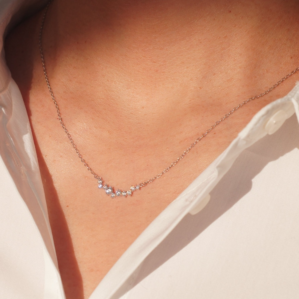 Collier sourire de diamant - Collier délicat de diamants
