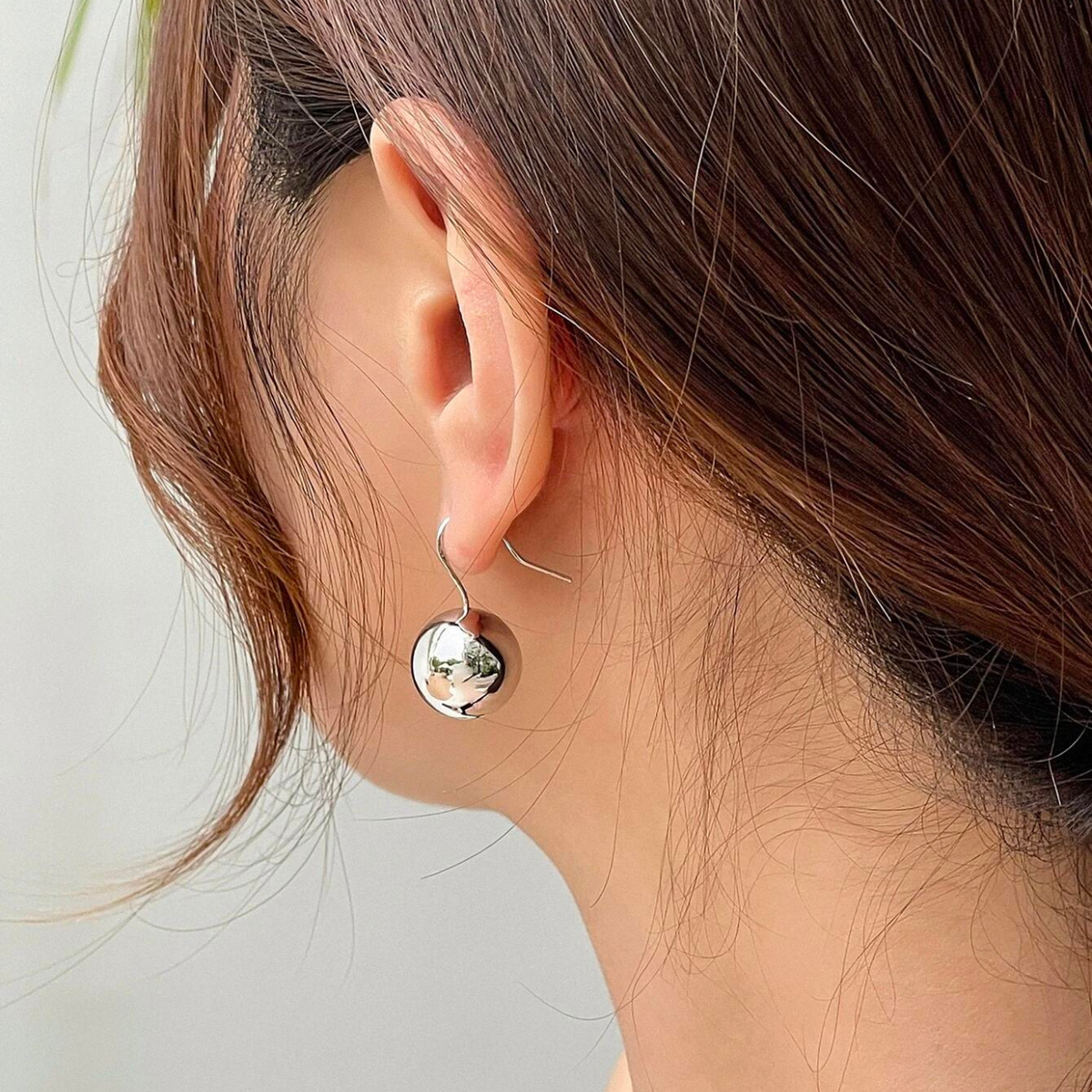 Boucles d'oreilles boule - Crochets d'oreilles ronds brillants