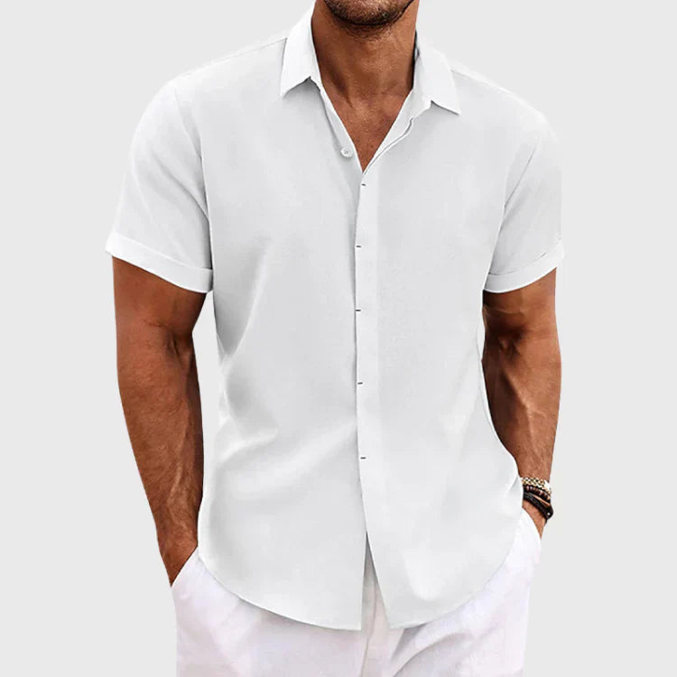 Jared - Hommes Chemise d'été Coton Lin Respirant