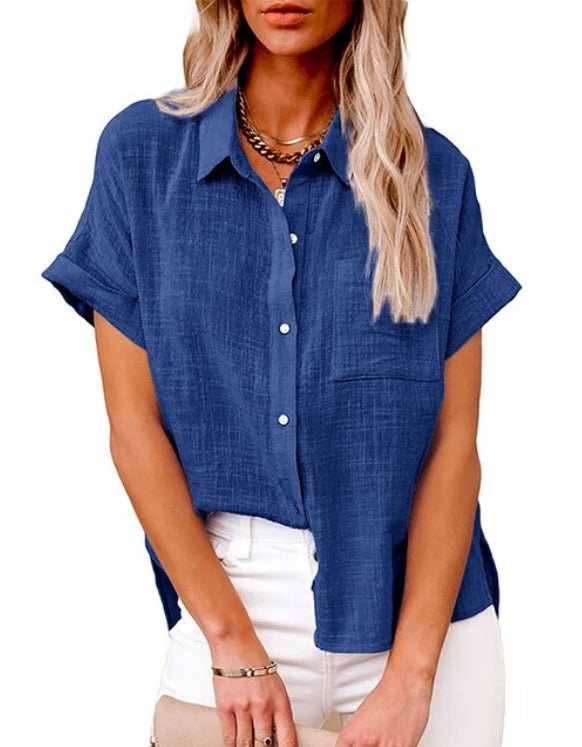 Janice - Blouse légère en tissu de coton et lin