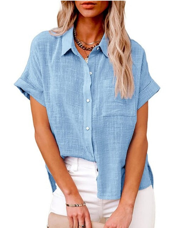Janice - Blouse légère en tissu de coton et lin
