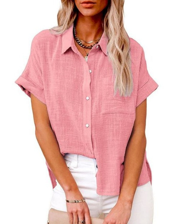 Janice - Blouse légère en tissu de coton et lin