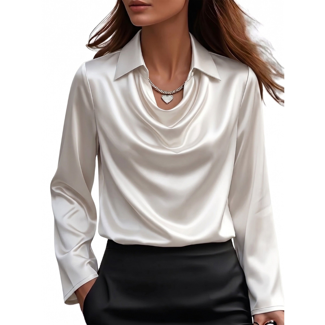 Dionne - Élégante chemise à manches longues en satin pour femmes