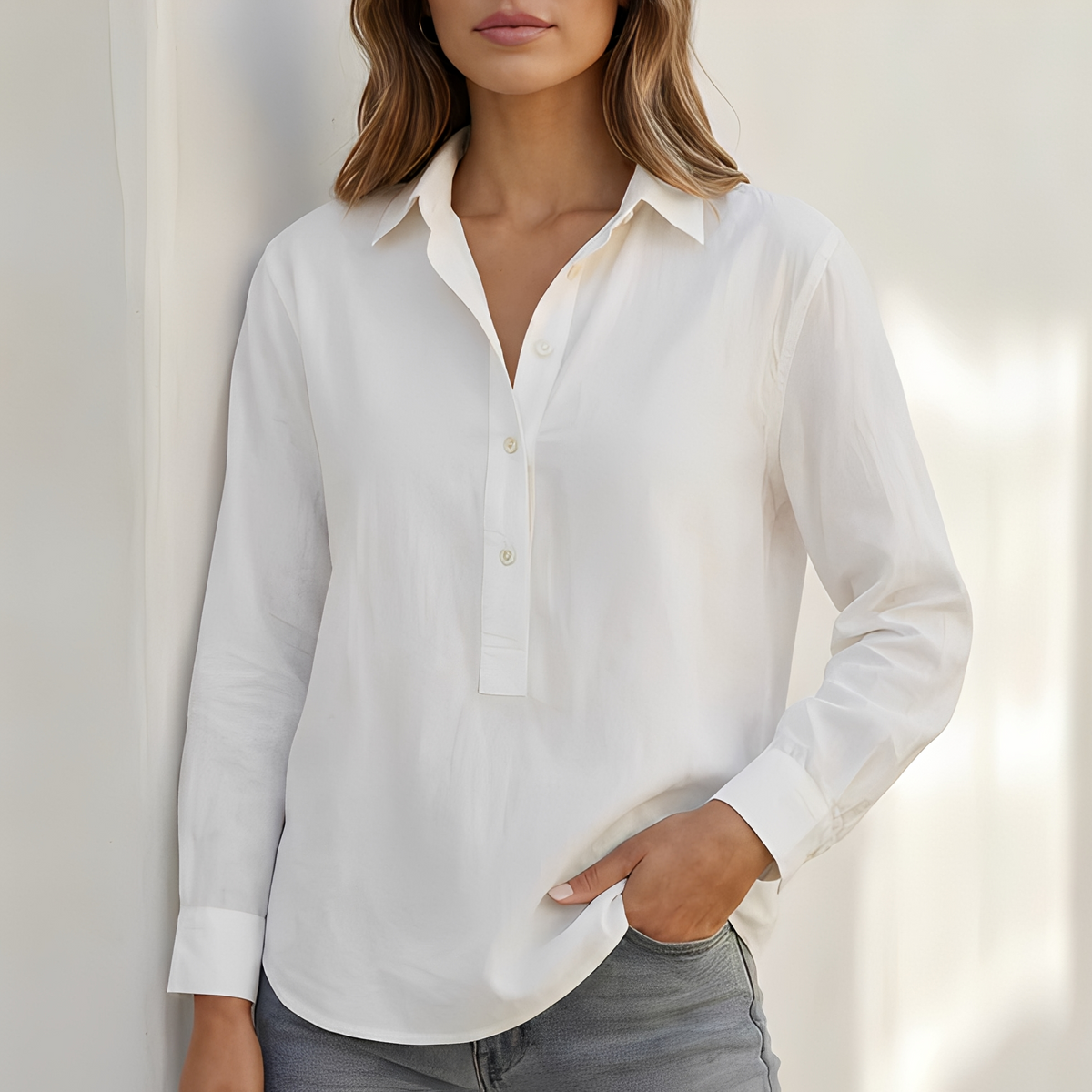 Andy - Chemise raffinée à col en V pour femme