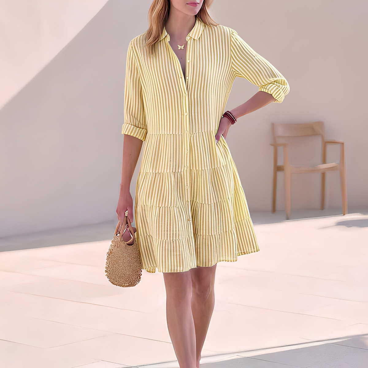 Elijah - Robe chemise d'été élégante pour femme