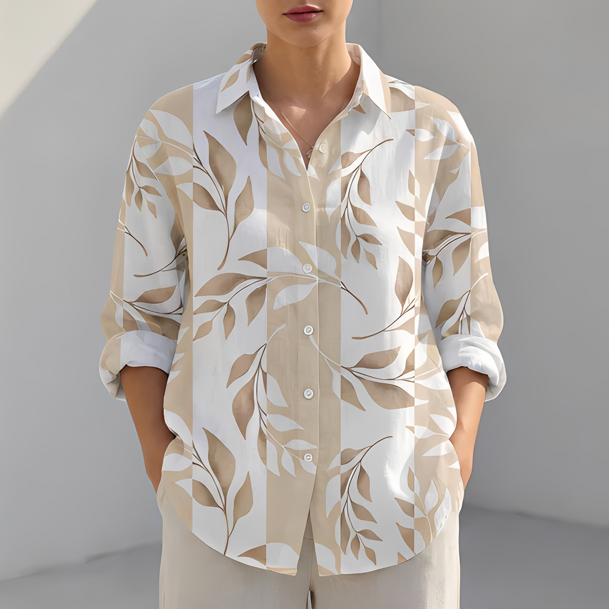 Khaye - Chemise d'été décontractée et à la mode pour femme