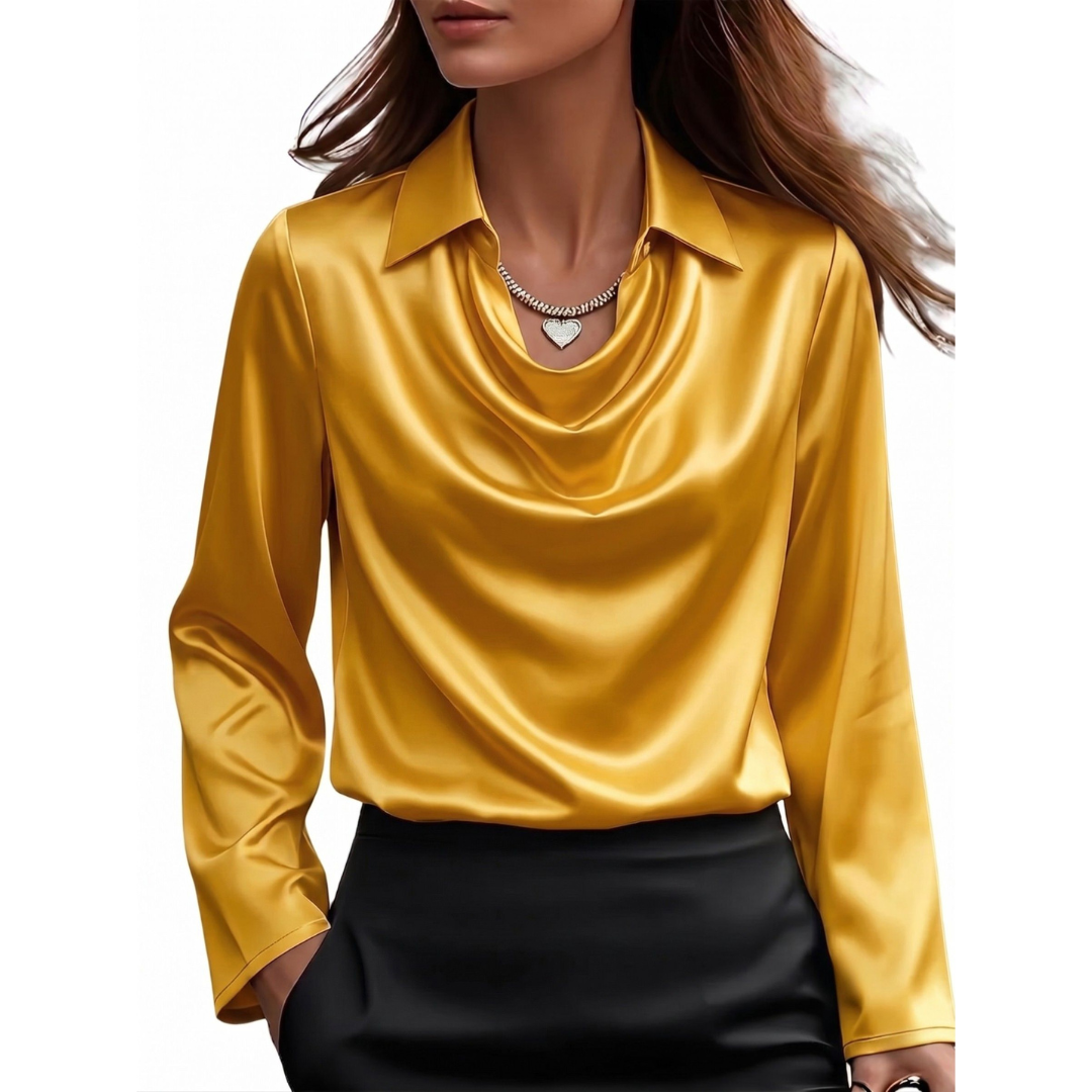 Dionne - Élégante chemise à manches longues en satin pour femmes