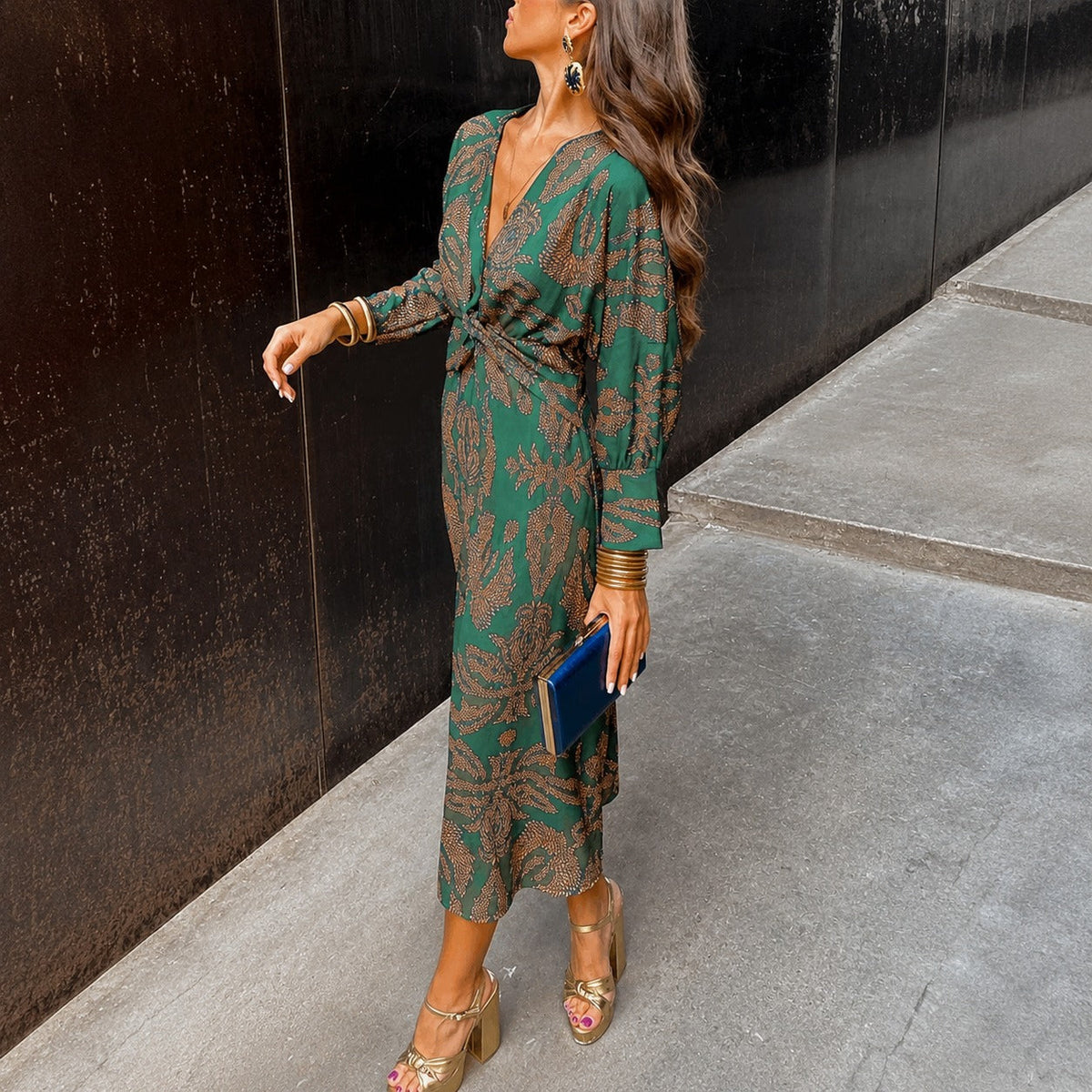 Grace - Robe élégante à motif floral avec nœud