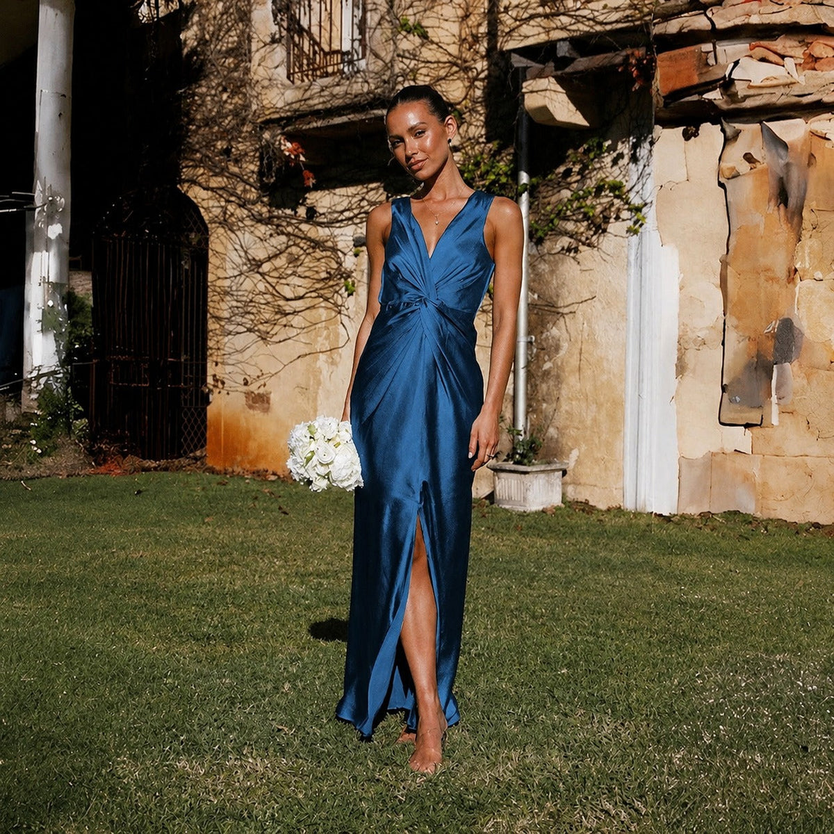 Elaine - Robe de soirée élégante sans manches avec dos ouvert