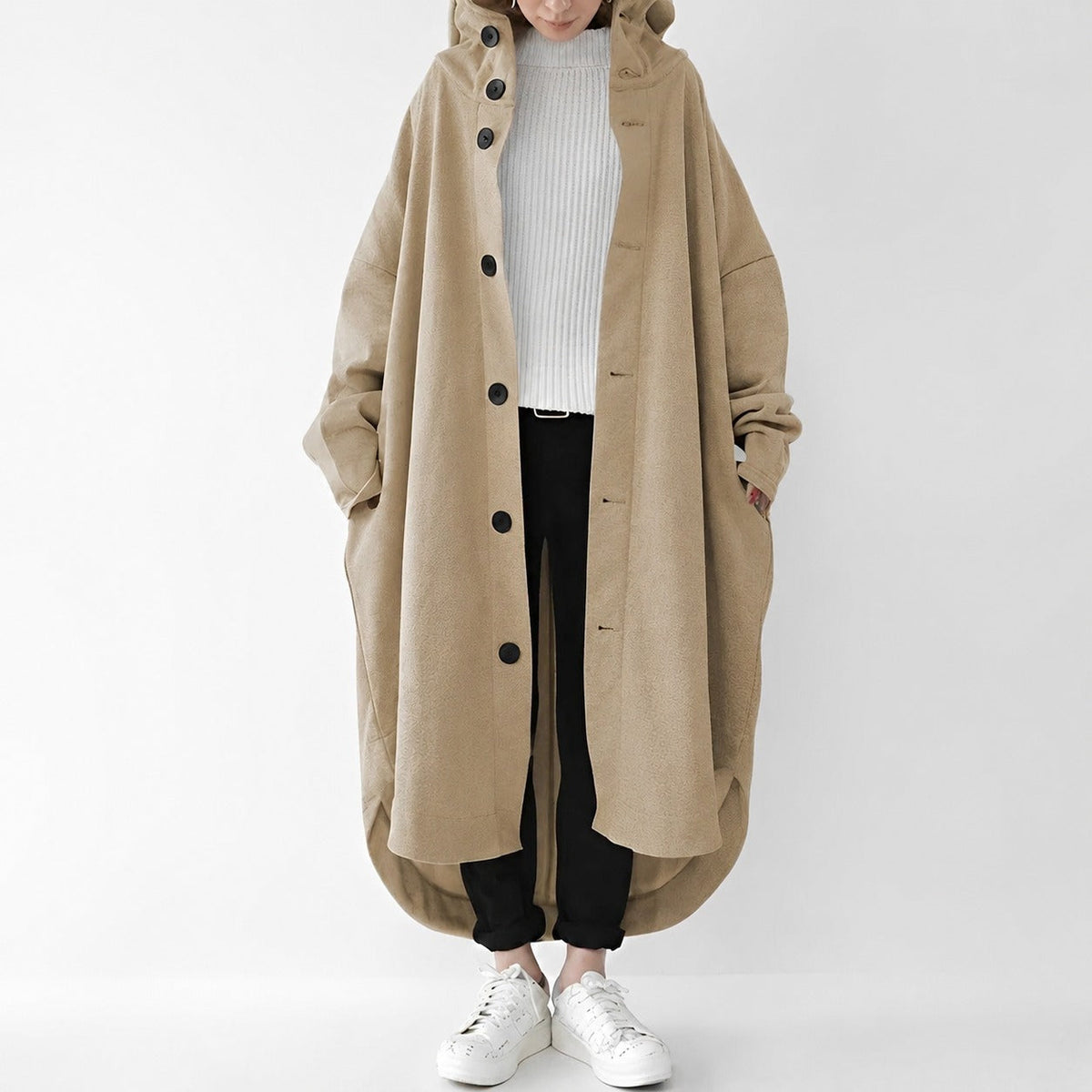 Jennica - Trench-coat long et ample pour femmes