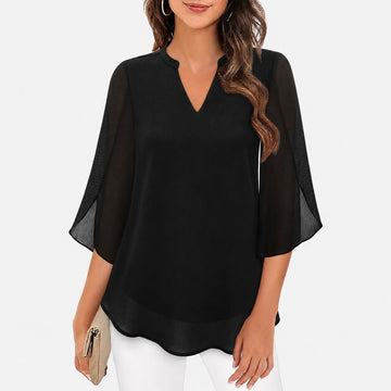 Ella - Blouse légère avec fentes frappantes aux manches