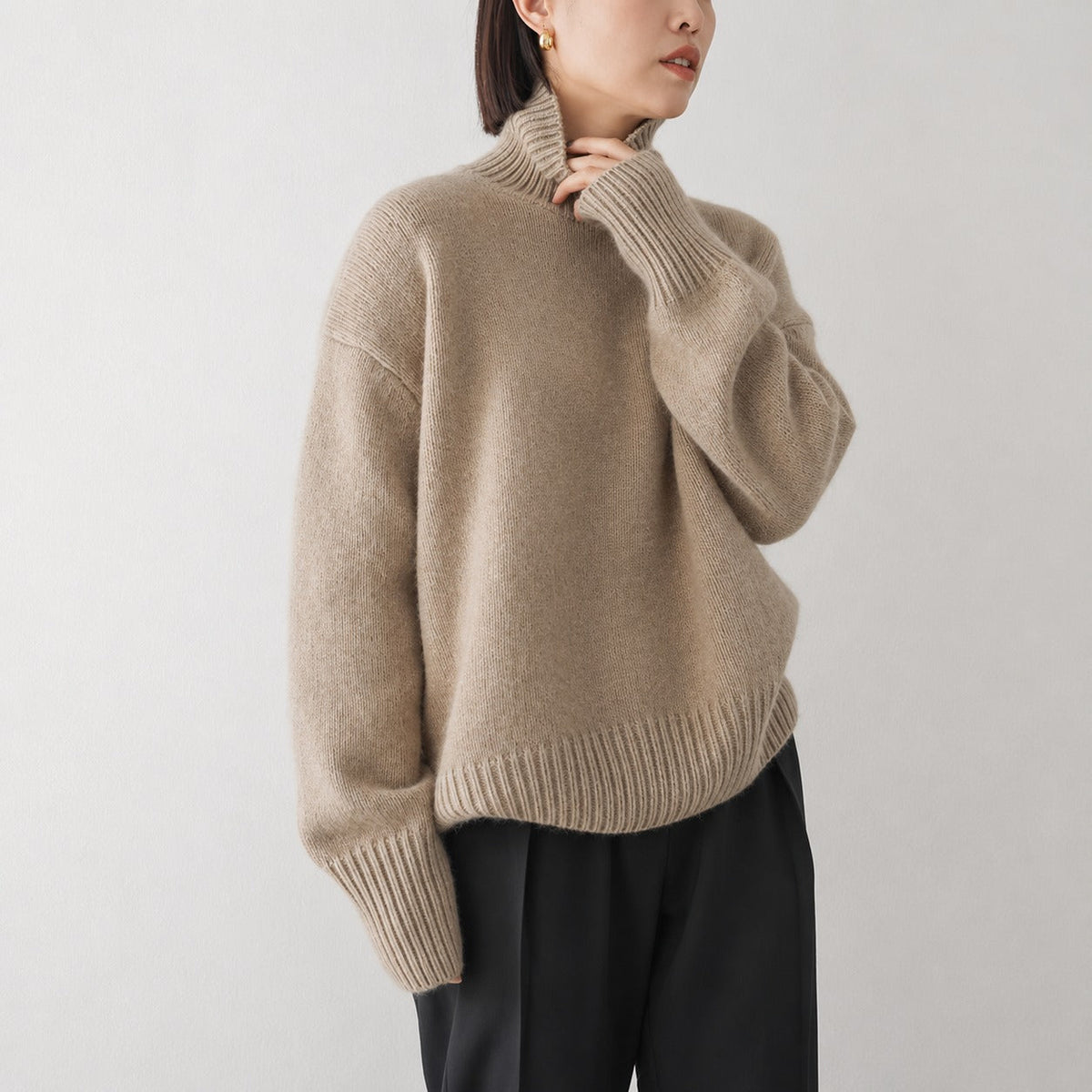 Lea - Pull ample à col roulé pour femmes