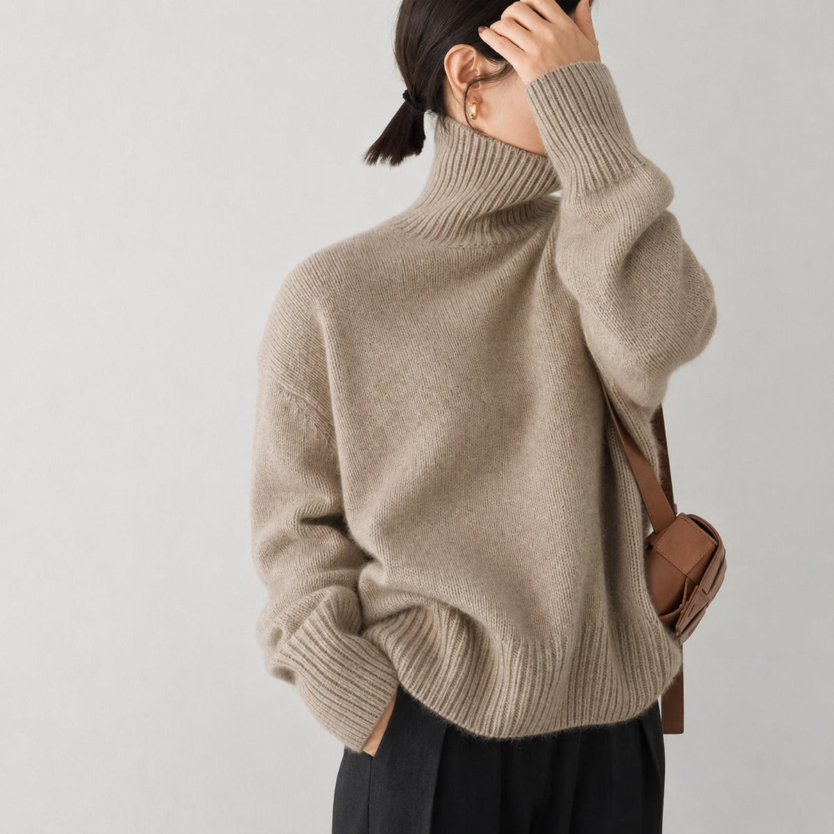 Lea - Pull ample à col roulé pour femmes