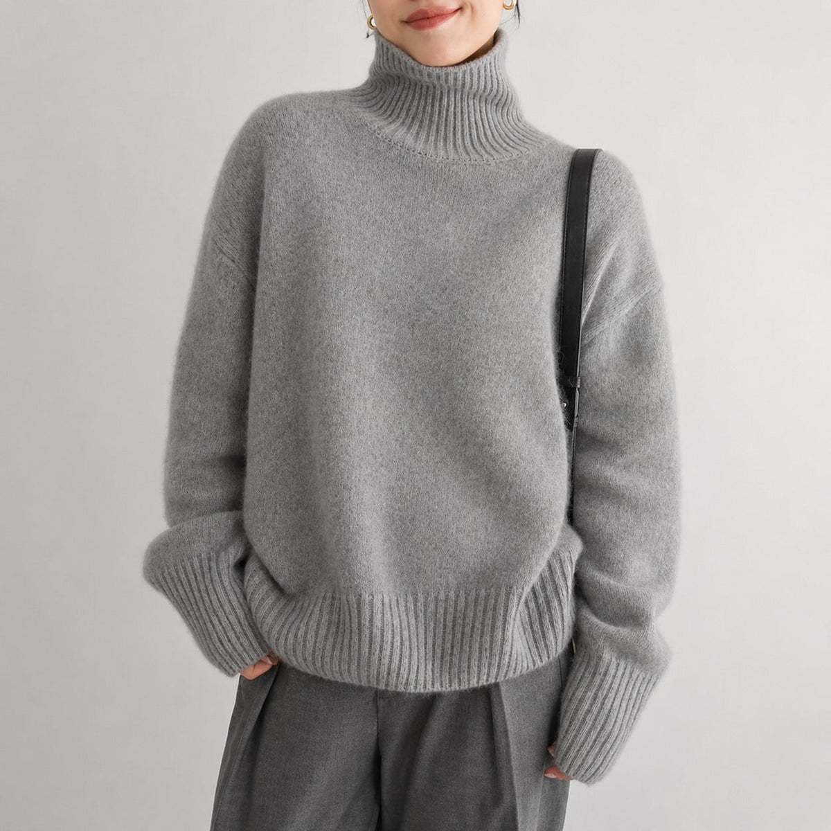Lea - Pull ample à col roulé pour femmes