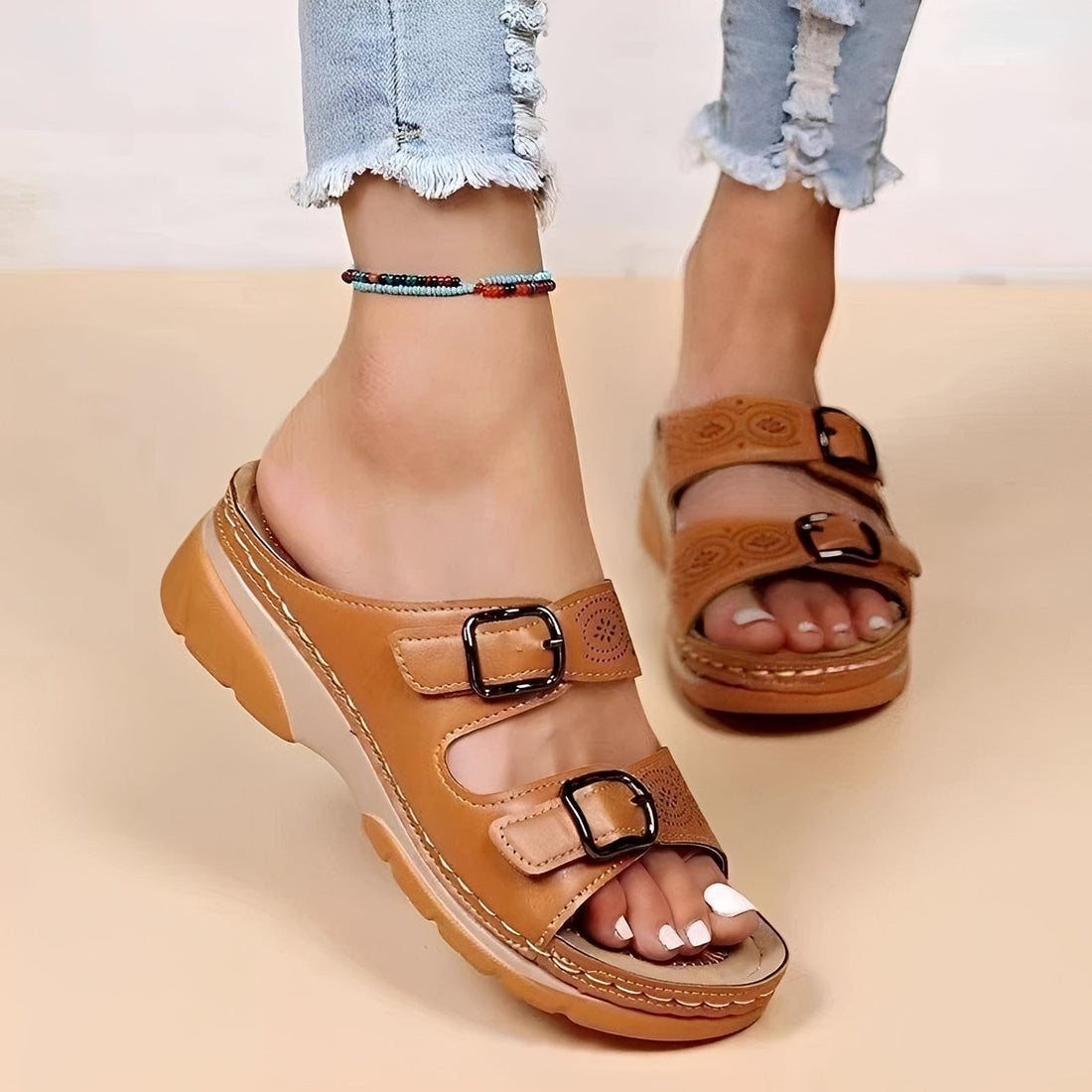 Comfyflex - Sandales à doubles boucles