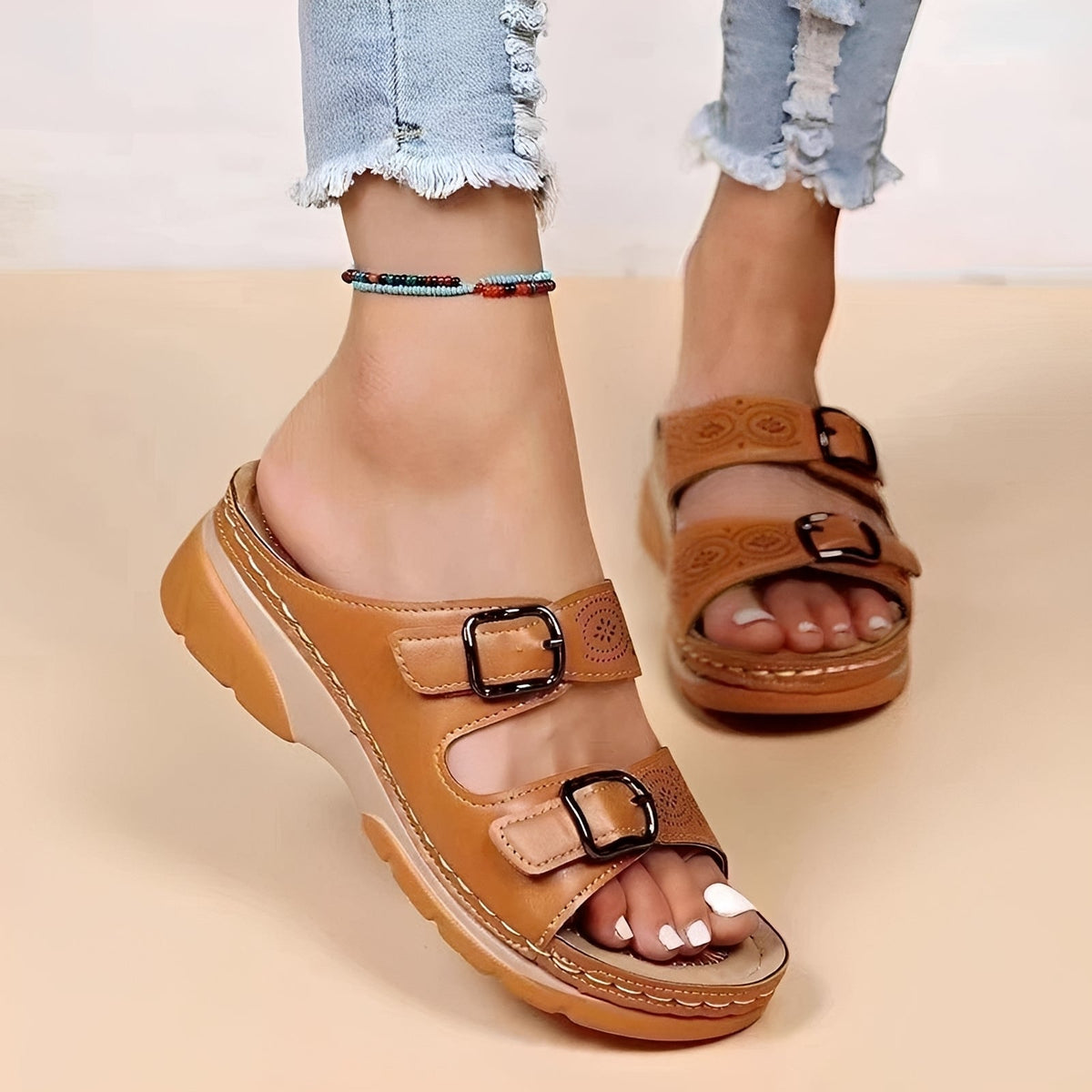 Comfyflex - Sandales à doubles boucles