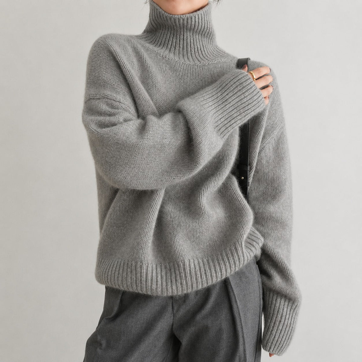 Lea - Pull ample à col roulé pour femmes
