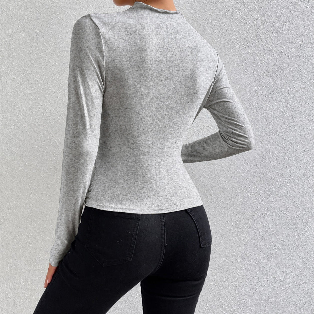 Livia - T-shirt à manches longues et ajusté avec volants