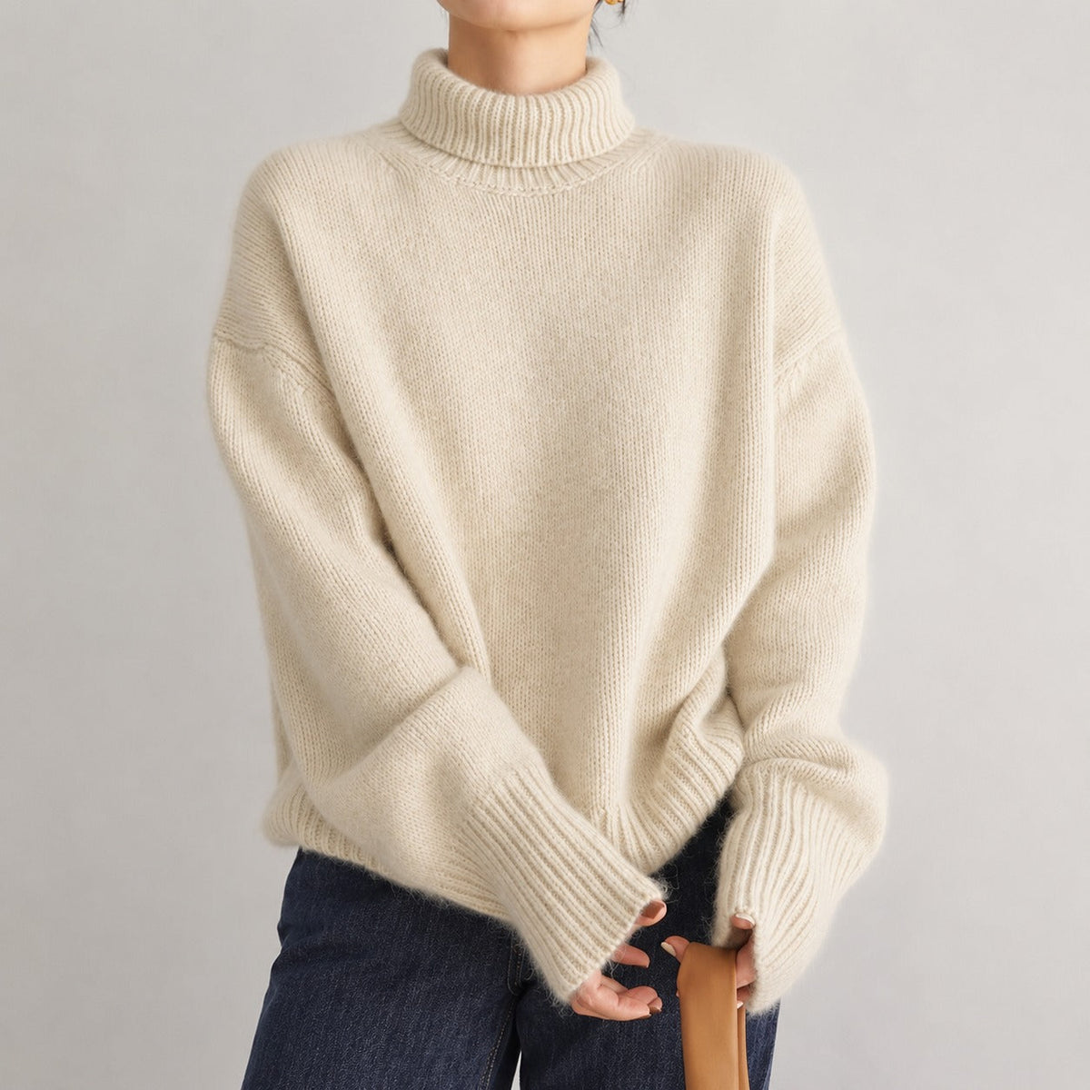 Lea - Pull ample à col roulé pour femmes