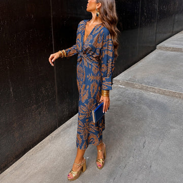 Grace - Robe élégante à motif floral avec nœud