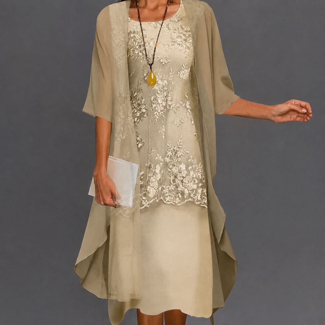 Robe pour femmes – robe élégante et fluide longueur genou pour vacances, cadeaux et usage quotidien