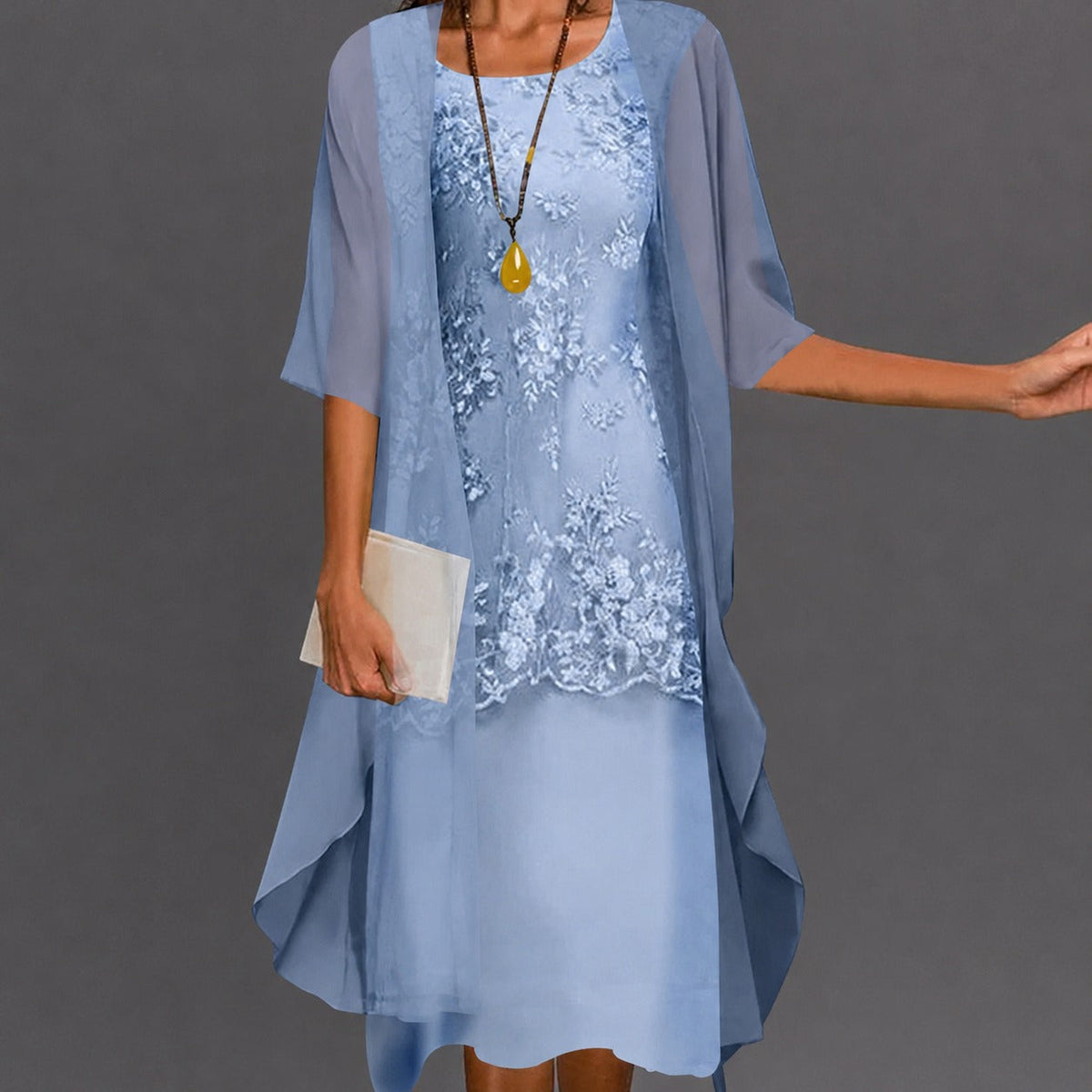 Robe pour femmes – robe élégante et fluide longueur genou pour vacances, cadeaux et usage quotidien