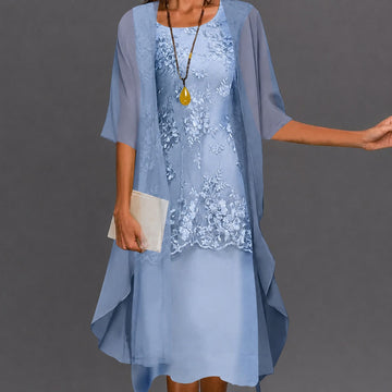 Robe pour femmes – robe élégante et fluide longueur genou pour vacances, cadeaux et usage quotidien