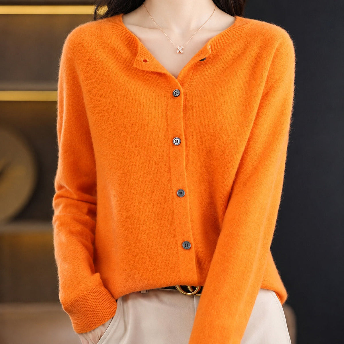 Ina - Pull Élégant à Col Rond pour Femmes