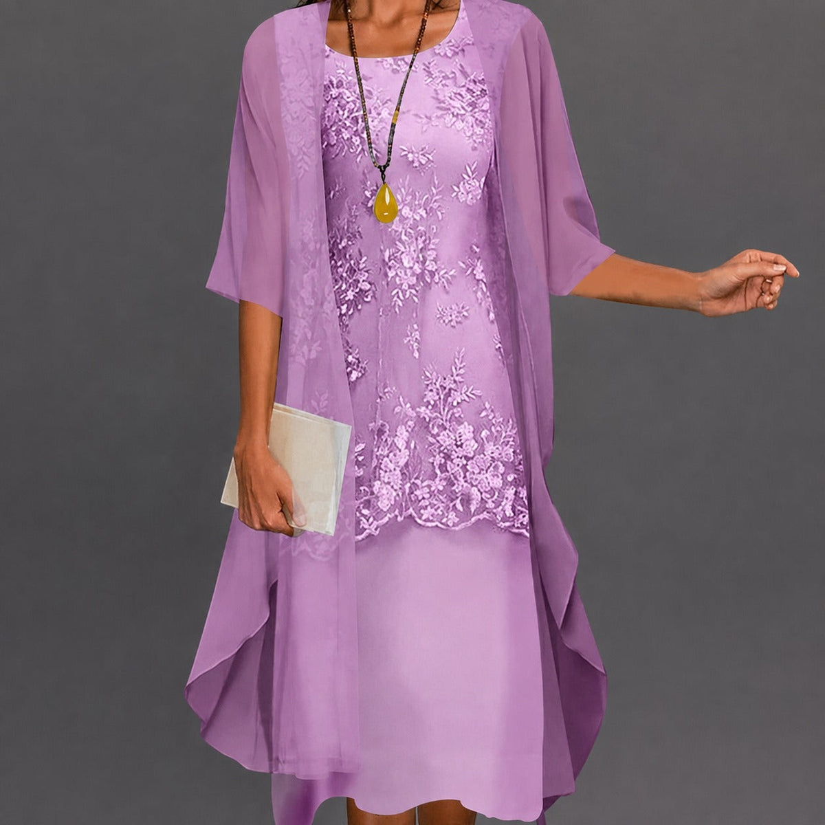 Robe pour femmes – robe élégante et fluide longueur genou pour vacances, cadeaux et usage quotidien