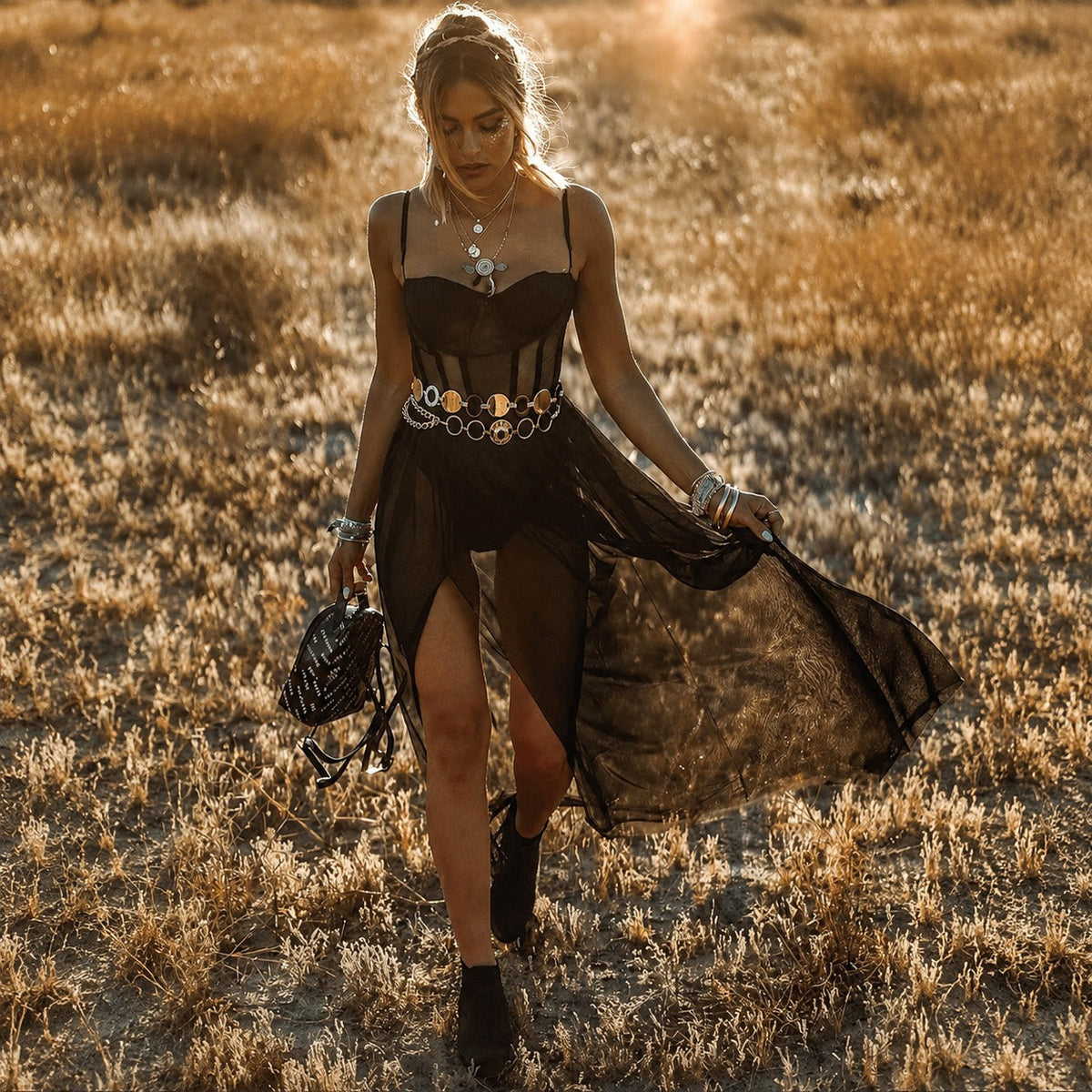Robe rétro bohème pour femmes – Robe fluide pour festival d'été, vacances et occasions spéciales
