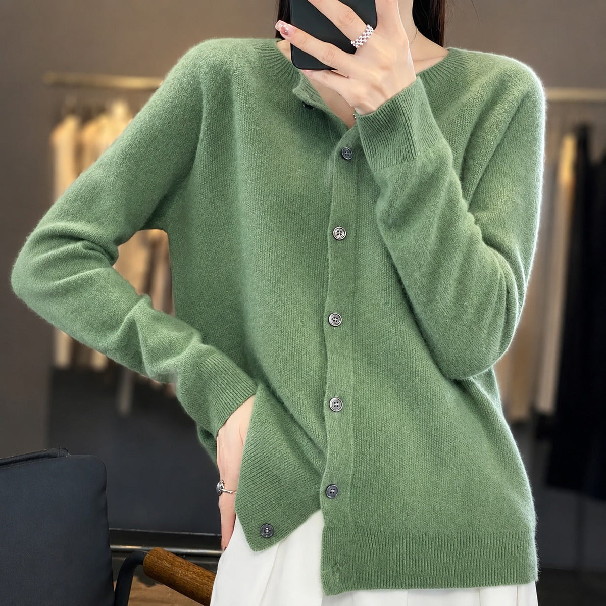 Ina - Pull Élégant à Col Rond pour Femmes