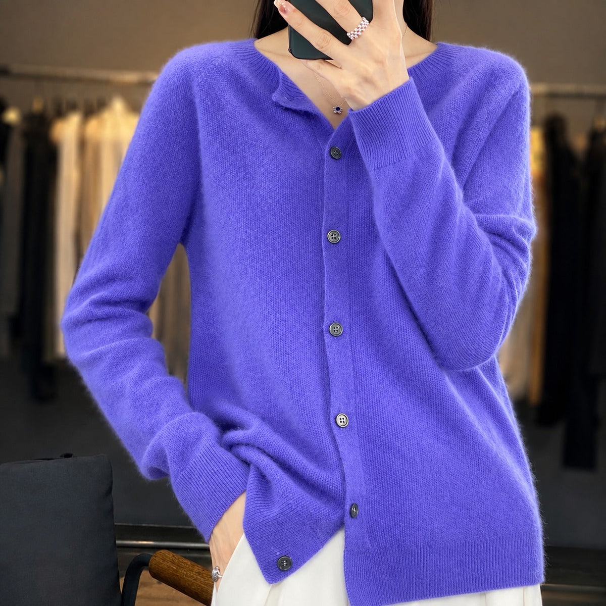 Ina - Pull Élégant à Col Rond pour Femmes