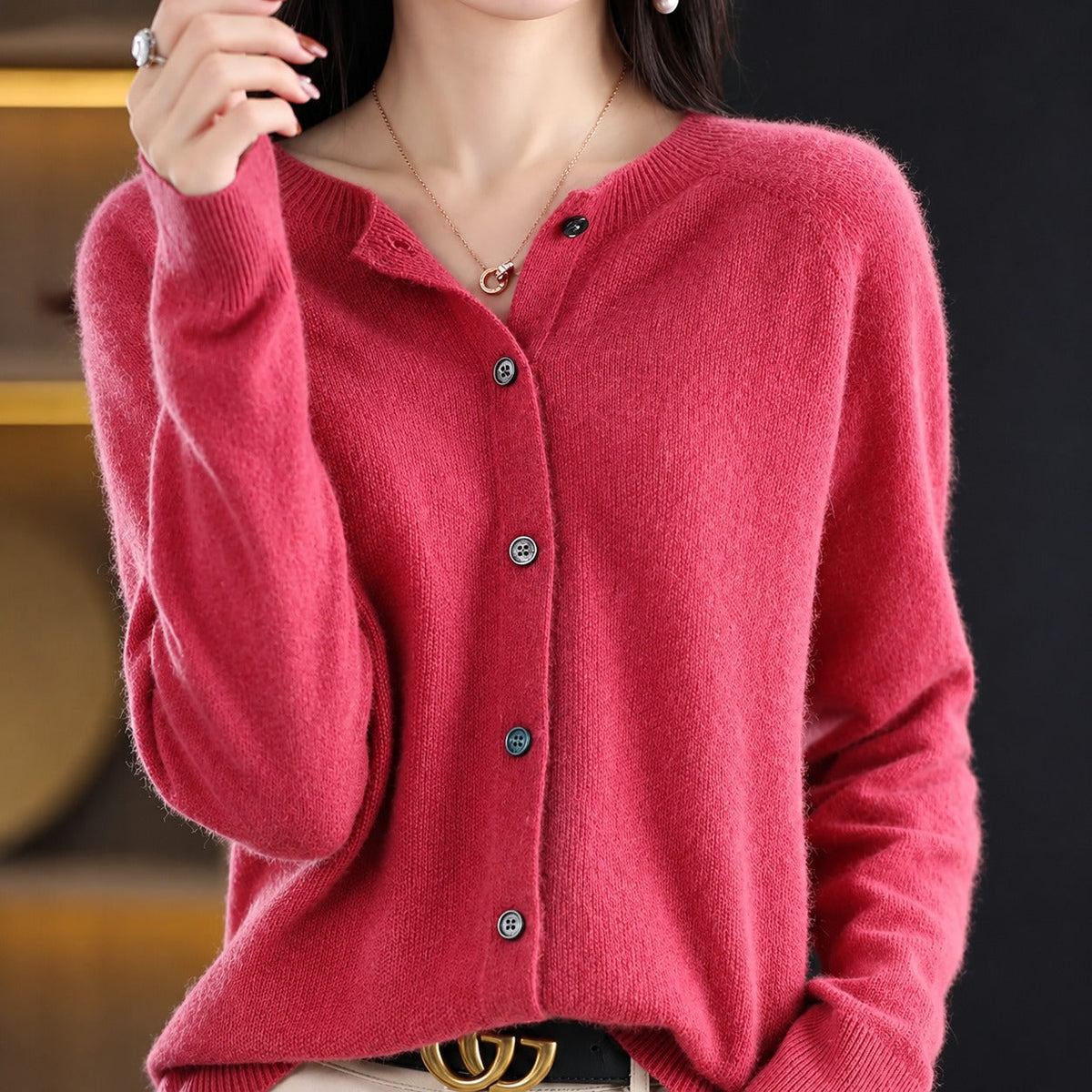 Ina - Pull Élégant à Col Rond pour Femmes