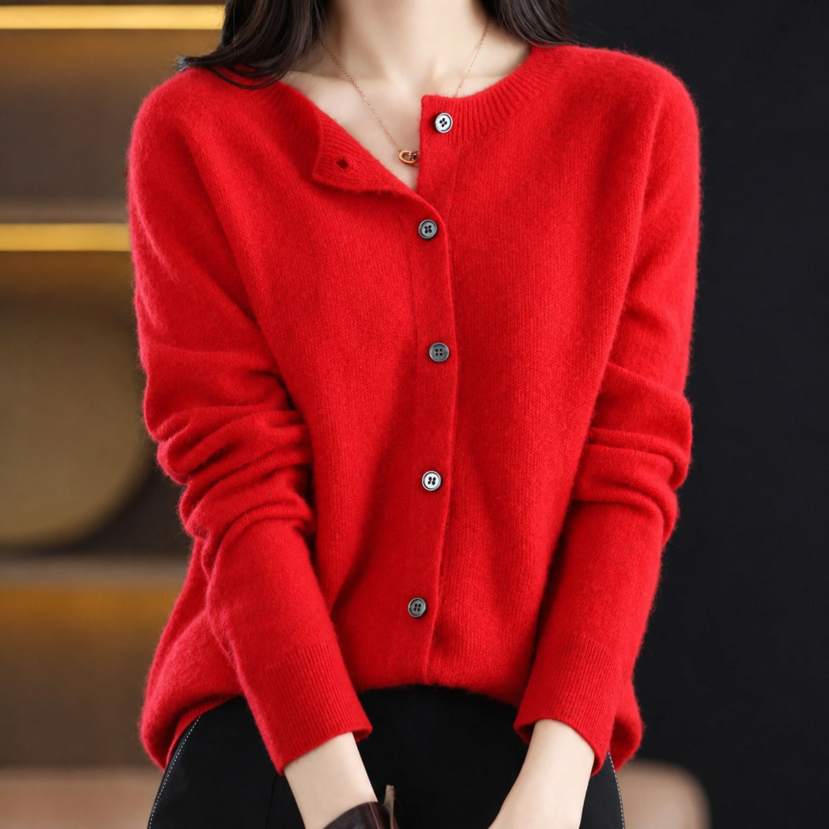 Ina - Pull Élégant à Col Rond pour Femmes