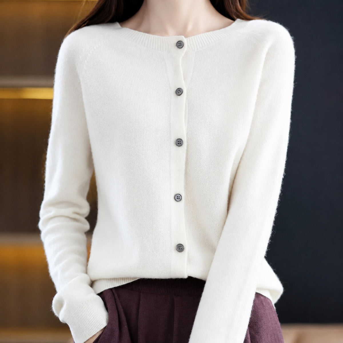 Ina - Pull Élégant à Col Rond pour Femmes