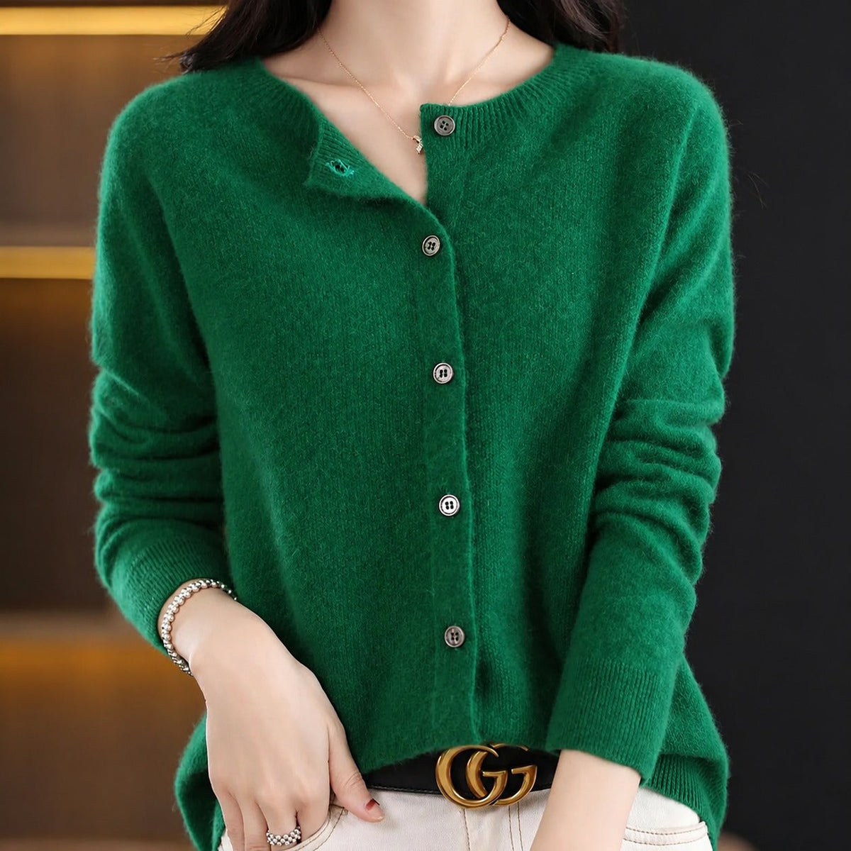 Ina - Pull Élégant à Col Rond pour Femmes
