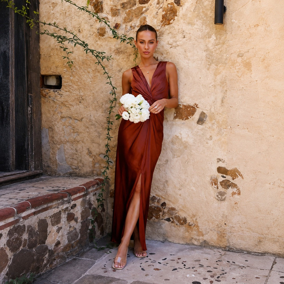 Elaine - Robe de soirée élégante sans manches avec dos ouvert