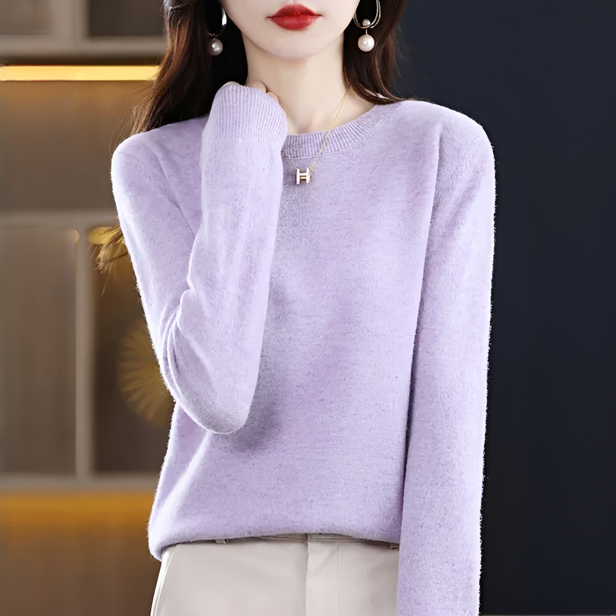 Shynna - Pull élégant et doux à col rond