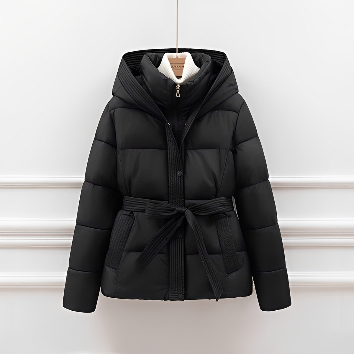 Jackalyn - Manteau confortable avec capuche et ceinture
